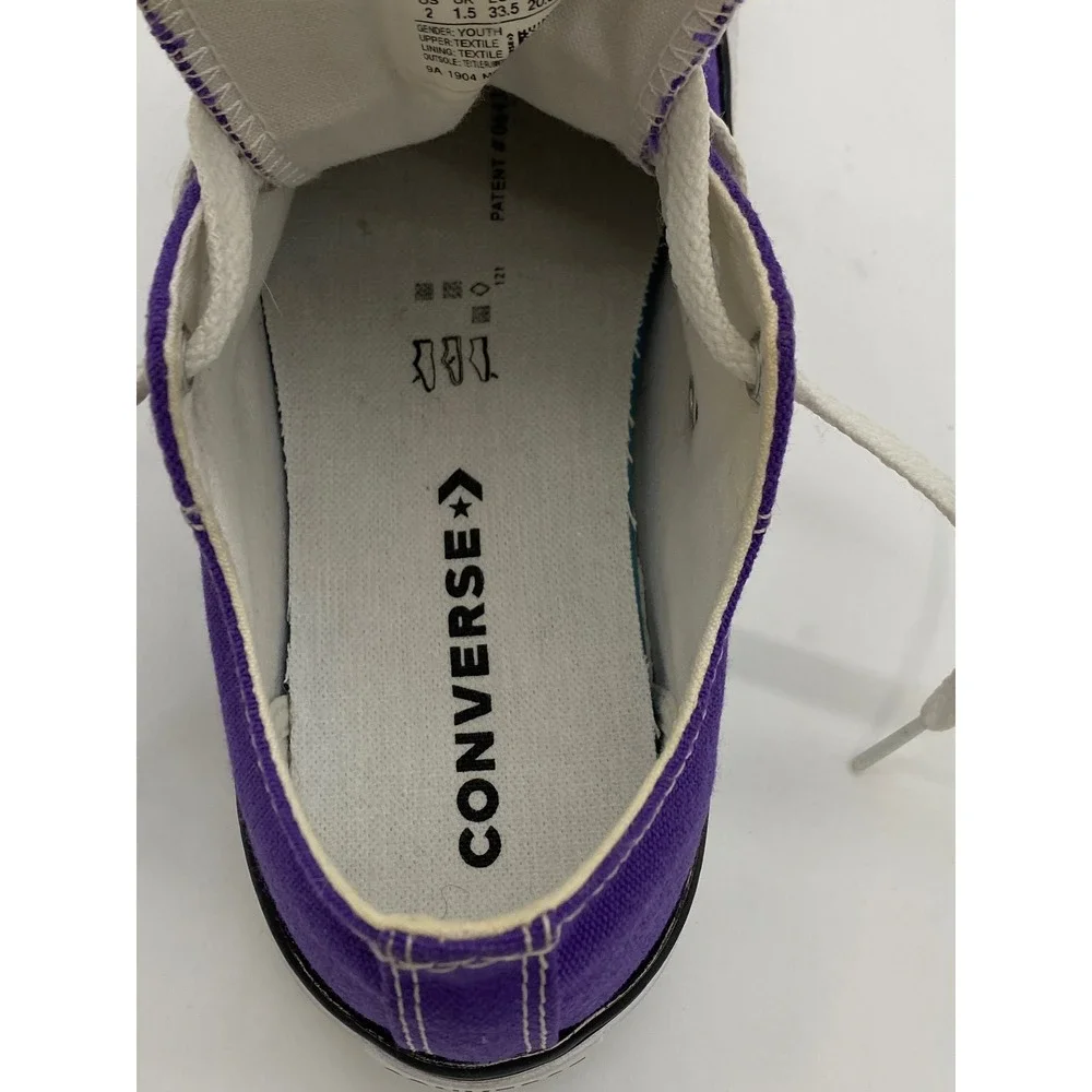 Converse Chuck Taylor All Star Low Top Purple Canvas Yth Sneakers 337837F Size 2